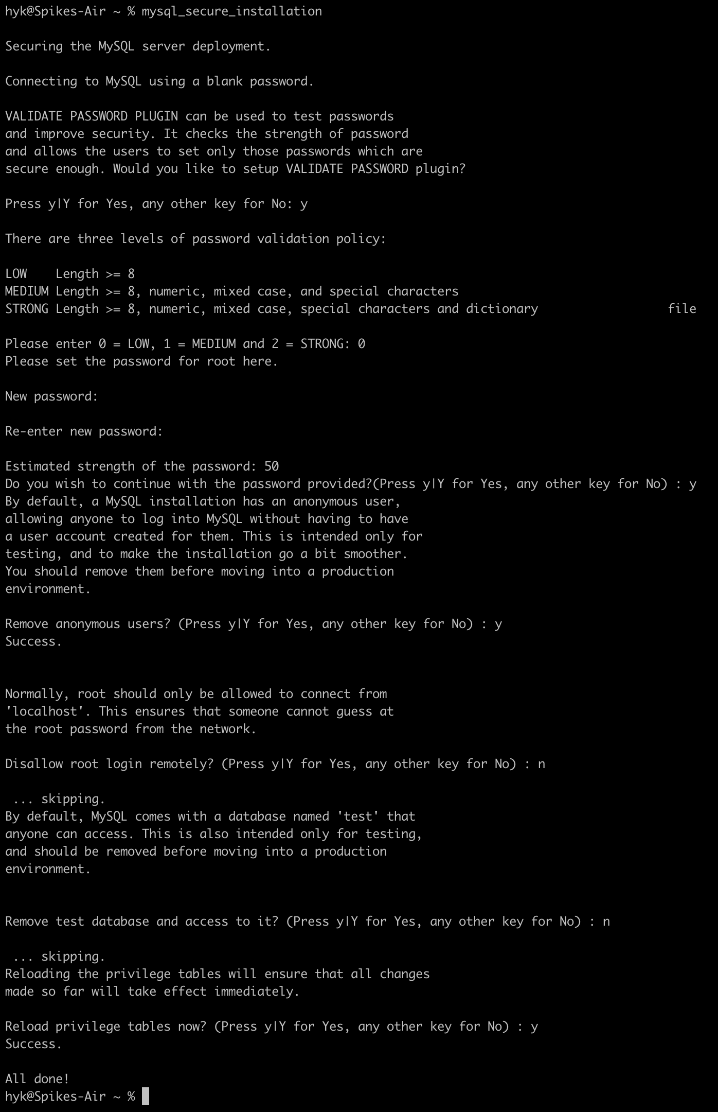 Initialize Password Of MySQL